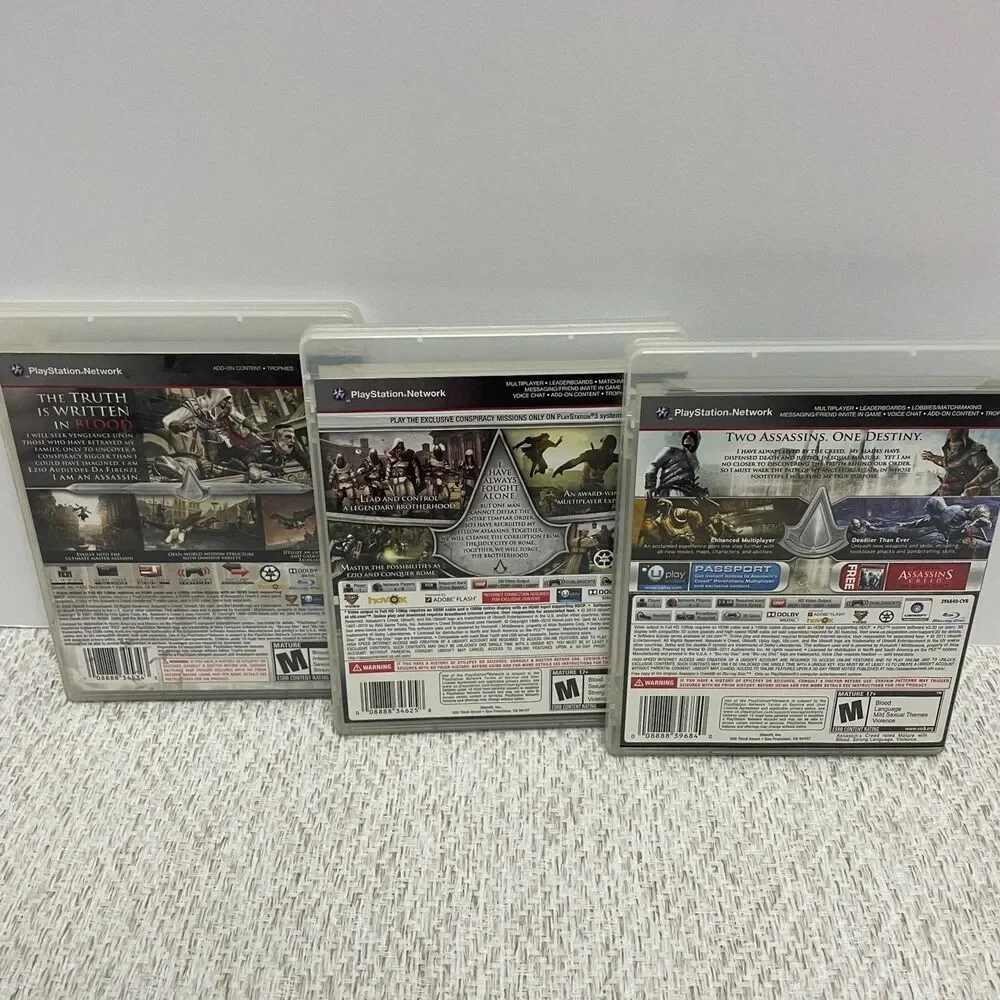 Assassin's Creed Video Game Lot of 3 for Sony Playstation 3 CIB